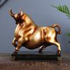 Resin Handicrafts Simulation Animal Sculpture Cattle Bull Golden Ox Decorative Figurines Home Decoration Accessories