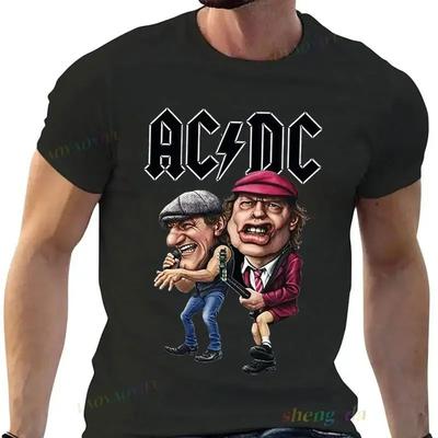 Chegada Nova Banda de Rock AC DC Manga Curta Gola Redonda Y2k Camiseta Roupas Masculinas Novidades em Tops e Camisetas Camiseta Masculina Camisetas 71086