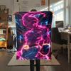 1PC Majin Buu  Print Flannel Blanket, High quality All Seasons, Home Decor, Warmth and Comfort, Perfect for Christmas Gifts