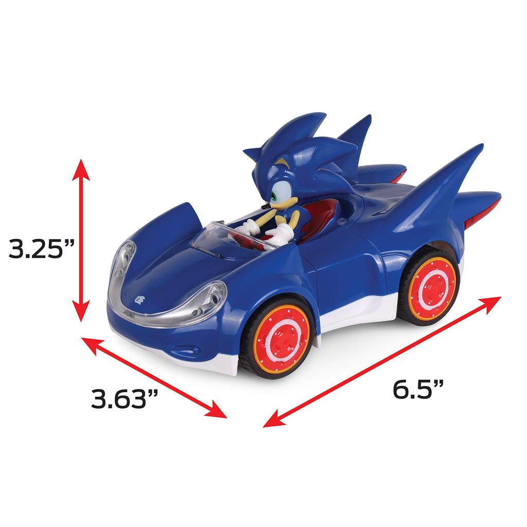 NKOK Sonic the Hedgehog All-Stars Racing Figura de Ação de Puxar para Trás - Pequeno, Azul