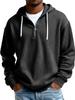 New European Heavyweight Men's Long Sleeve Hoodie - Solid Color Trendy Casual Jacket