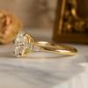 Oval Cubic Zirconia Engagement Ring with Marquise Side Stones – 925 Sterling Silver Yellow Gold Plated Solitaire Bridal Wedding Jewelry Gift for Her