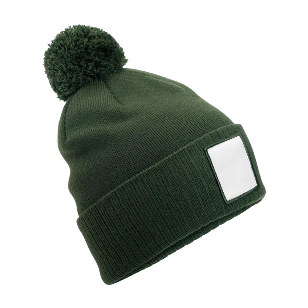 Beechfield Pom Pom AppliquÃ© Patch Beanie