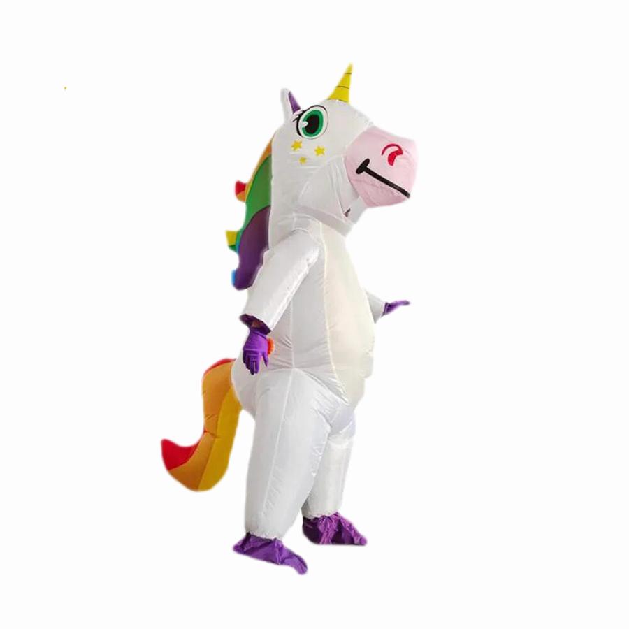 Kids Adult  Cute Unicorn Inflatable Costume Anime Suits Mascot Halloween Party Cosplay Costumes for Man Woman Boys Girls
