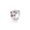 Garnet Multi-Stone Ring – 925 Sterling Silver Statement Band – Handmade January Birthstone Jewelry for Women