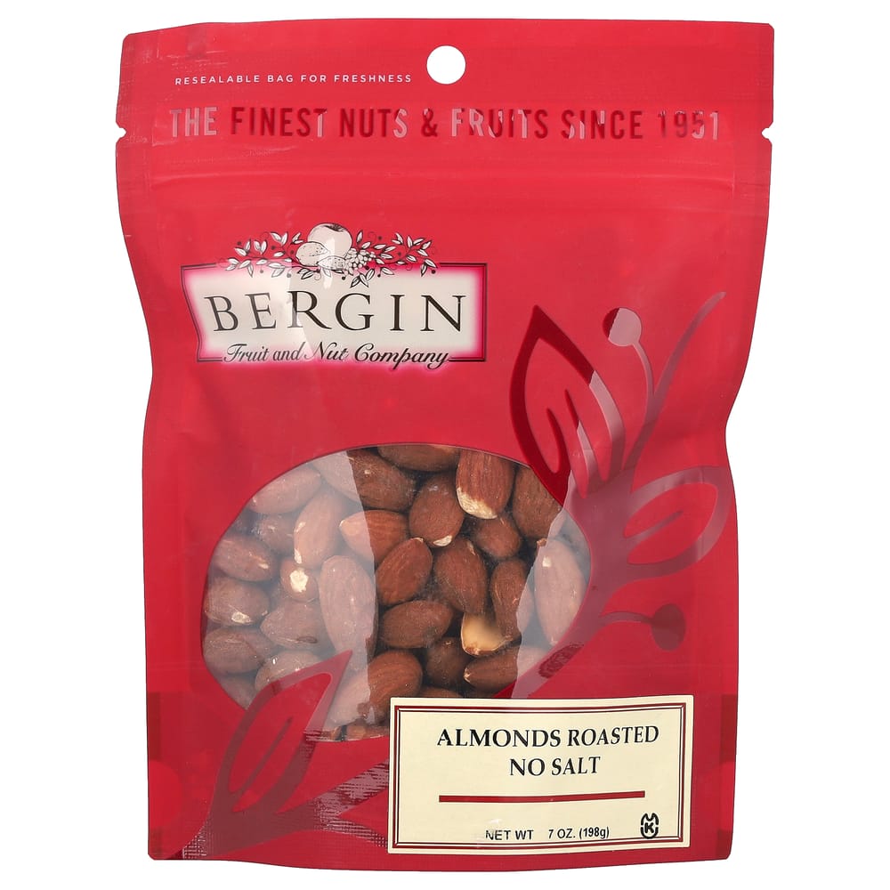 Bergin Fruit and Nut Company Roasted Almonds, Unsalted 198g (7oz)