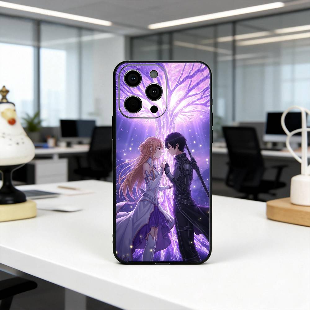 S-Sword Art O-Online-sao ANIME Phone Case For iPhone 17, 16,15,14,13,12,11 Plus,Pro Max, Others Soft Black Cover