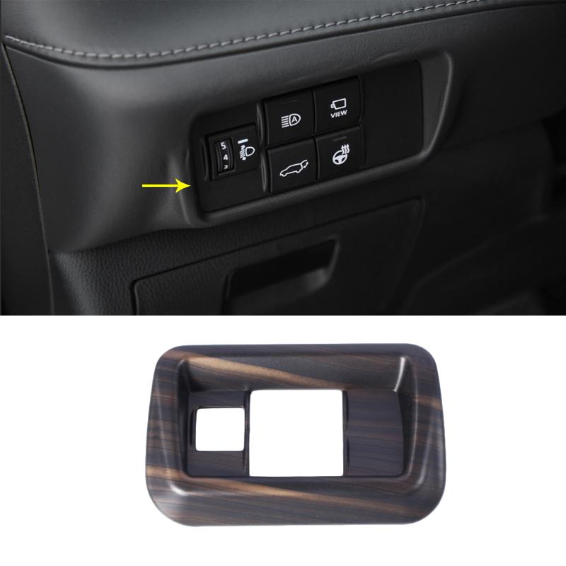 For Toyota Highlander Kluger  2022 Car Interior Peach Wood Decoration Gear Shift Knob Head Cover Trim