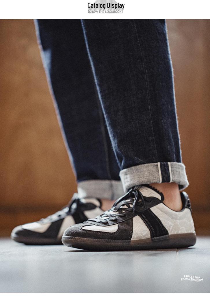 Maden Silk Men's Retro-Style Casual Low-Top Sneakers