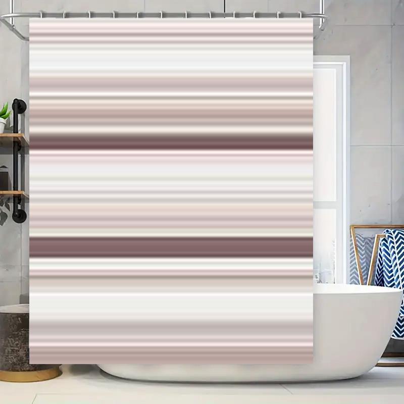 

Luxury Shower Curtain Modern Striped Print Design, Waterproof Fabric For Bathrooms Decor Size: 180 X 240Cm (71X95Inch) W60H190(CM)-1 Pcs