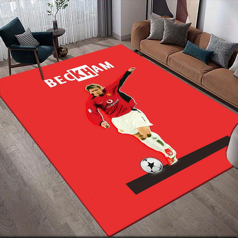 Becks Flannel Printed Carpet, Home Sofa Decoration for Living Room & Bedroom, Non‑Slip Play Flannel Floor Mat for Game Room