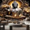 Tapiz de pared con Buda dorado sentado