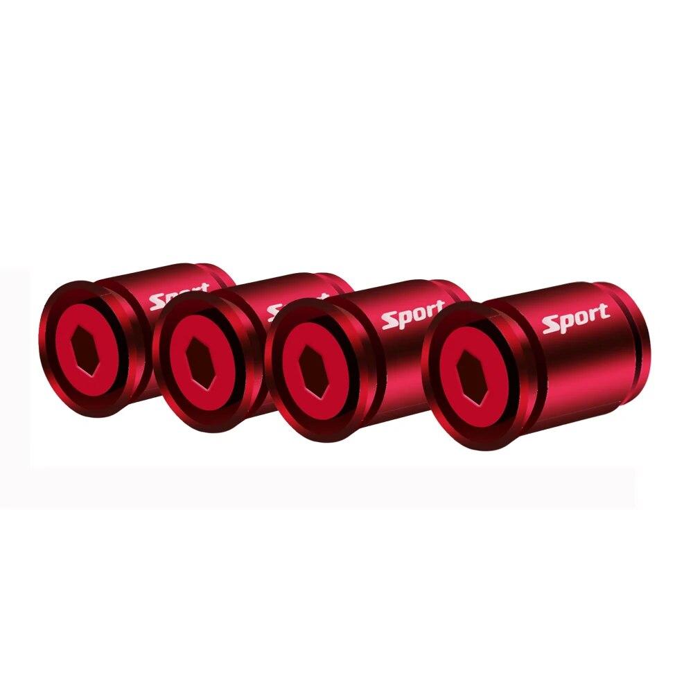 AQTQAQ 1 Set Car Styling Zinc Alloy Anti-theft Sport Car Tire Valve Caps Wheel Tires Tire Stem Air Cap Airtight Covers