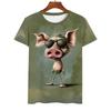 Street Style Funny Men's Clothing Casual T-shirt 3D Printing Fun Animal Graphics Short Sleeved Loose Round Neck Top For Men