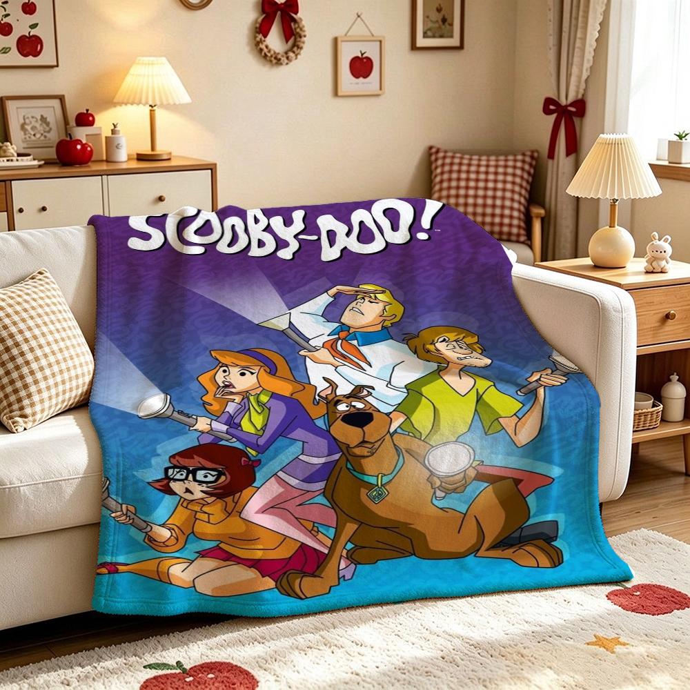 Scoobydoo Gang Anime Printed Blanket Skinfriendly Soft Fleece Blanket For Outdoor Travel Lightweight Home Decor Holiday Gift