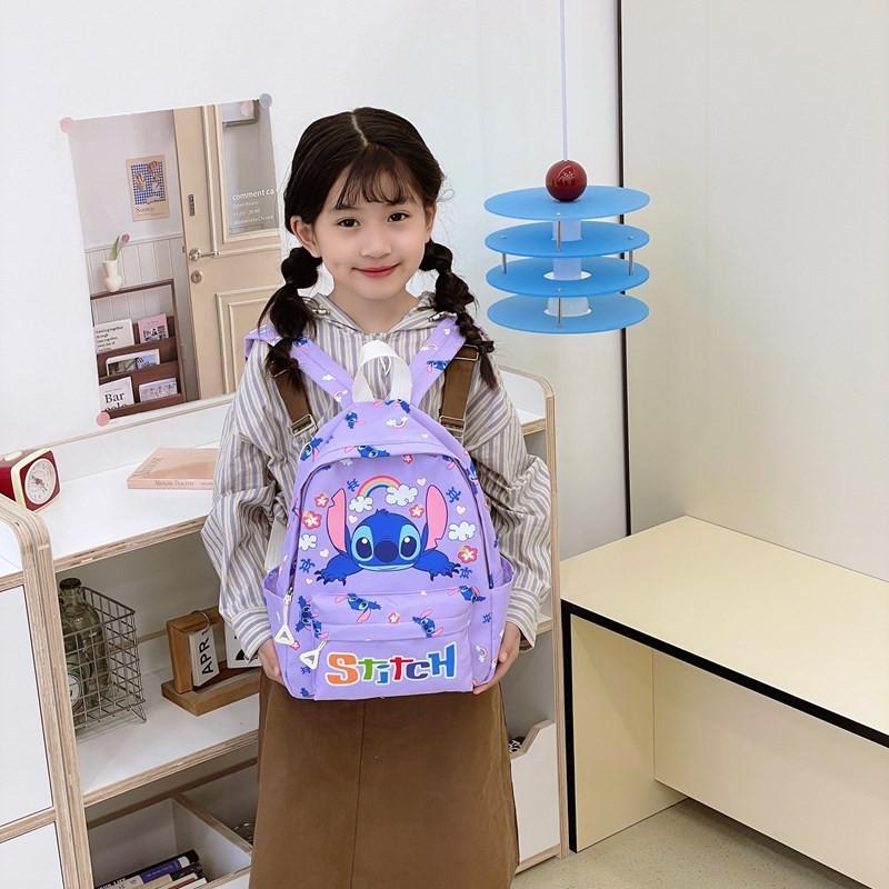 Angel Stitch Cute Flower Rainbow Cartoon Printed Children Backpack For Daily