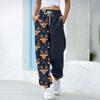 Women's Christmas  Print Casual Pants Drawstring Elastic Waist Drawstring Pants WIth Pockets