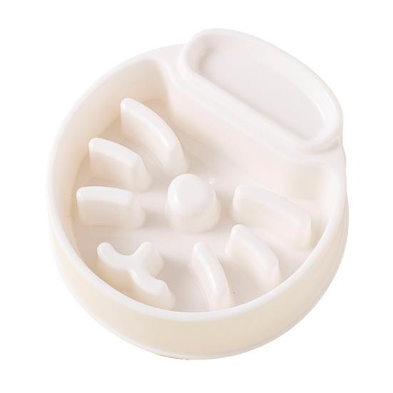 

Универсальная круглая легкоочищаемая миска для собак, кошек, нескользящая, для медленной еды, принадлежности для кормления белый