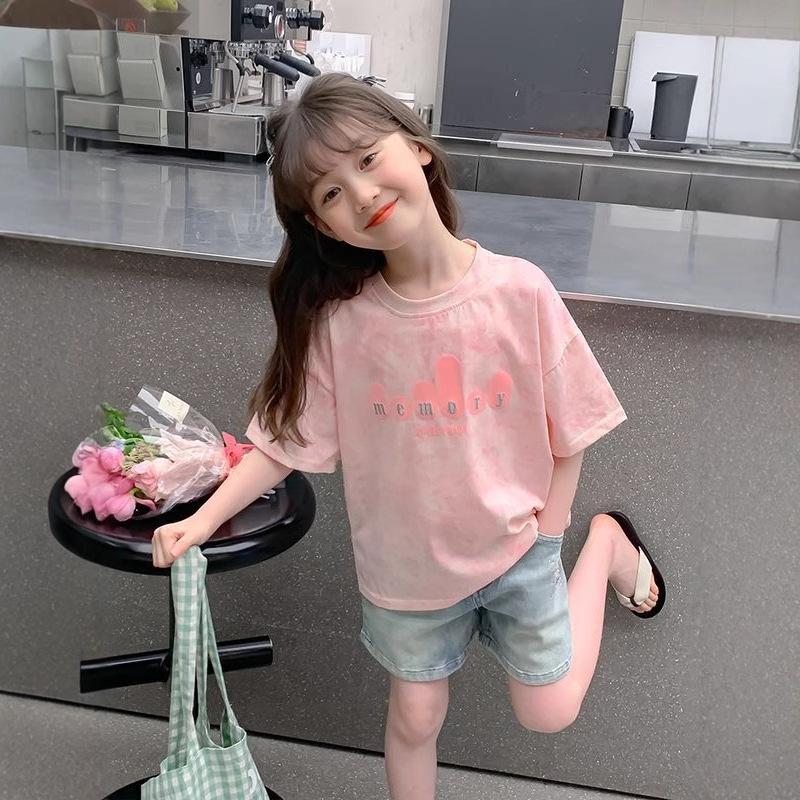 Girls Summer Stylish Short Sleeve T Shirt Fashionable Kids Tops