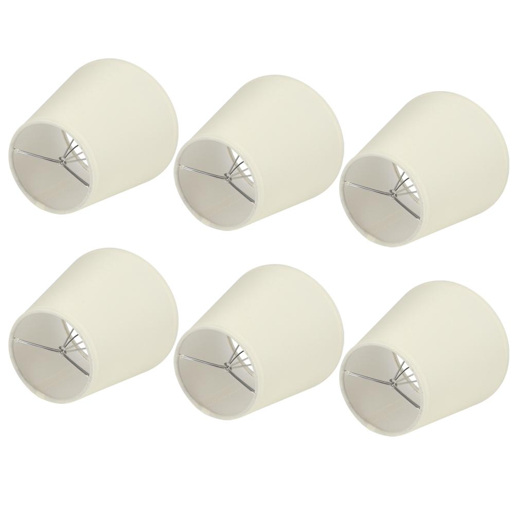 6PCS CreamColoured Fabric Cloth Lamp Shade Replacement for E14 Wall Lamp Chandelier Home Decoration