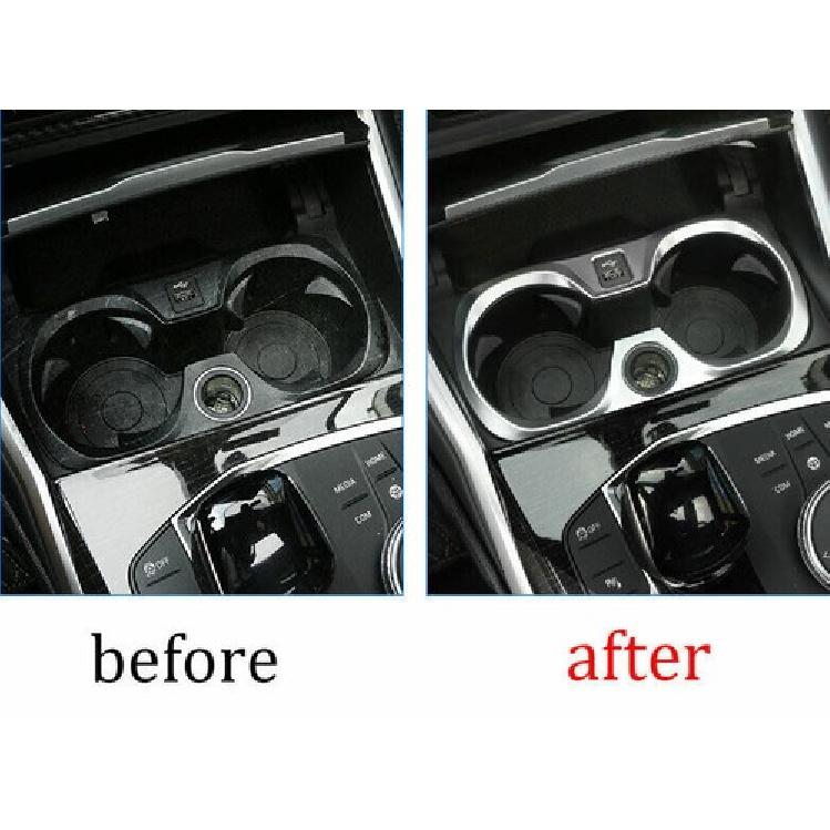 For BMW 3-Series G20 -22 Matte Silver Gear Water Cup Holder Frame Cover Trim