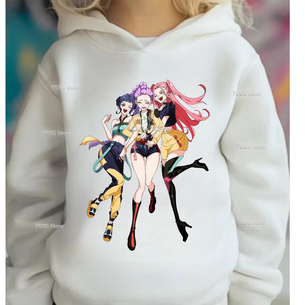 Hoodies & Sweatshirts (kids unisex) Fashion Minimalist Girl Group KPop Demon Hunter Print Boy Girl Fleece Pullover Hoodie Children Clothing
