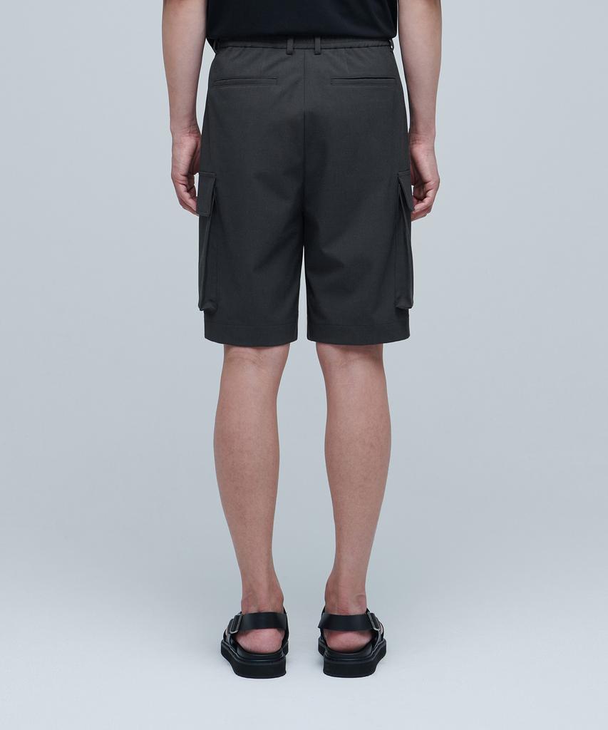MUSINSA STANDARD Wide Banded Cargo Half Slacks [Gray]