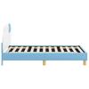 Children S Bed Frame with Headboard Blue 80 X 160 Cm PU Leather
