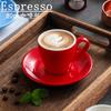 80ml Keramik Espresso Tasse Zarte Mini Tasse mit Untertasse Macaron Bunt Frühstück Brot Milch Tasse Heim Büro Tasse Kunst Dekoration