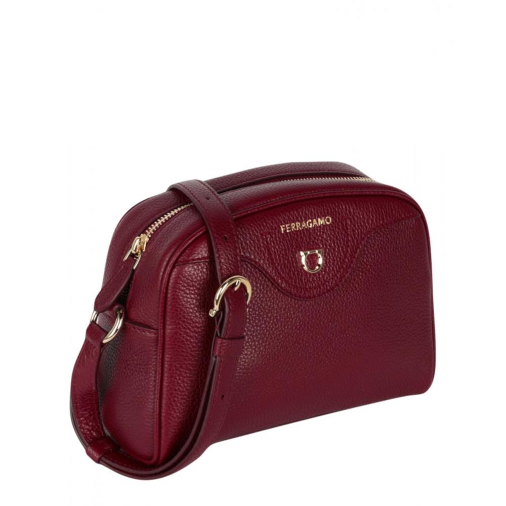 Salvatore Ferragamo Travel Camera Crossbody Bag Burgundy