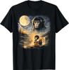 Punch Monkey Moon 90s Retro Animal Vintage T-Shirt