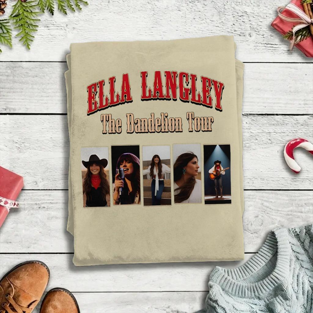 Ella Langley Retro Country Singer Cotton T Shirt For Unisex Summer Awesome TShirts Crewneck Fashion Tees Oversized Print Clothes
