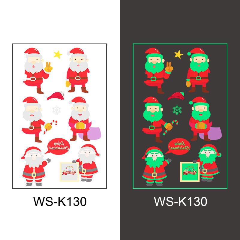 In-Stock Luminous Christmas Temporary Tattoo Stickers for Holiday Party & Window Decoration Gifts
