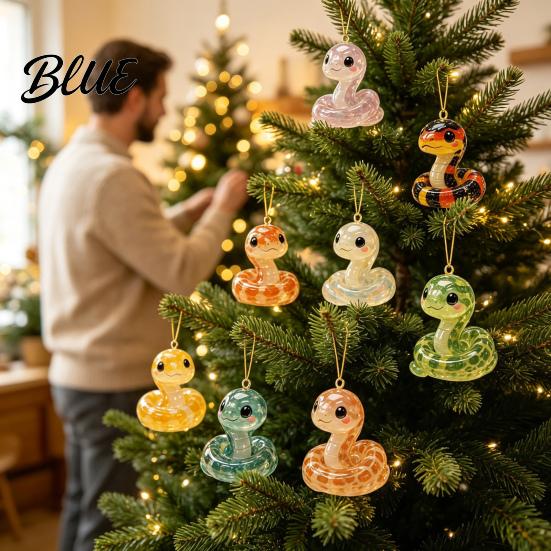 Christmas Advent Calendar for Decorations Days Acrylic Calendar 24 Cartoon Snake 2D Flat Figures Collectibles