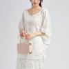 DIMANAF 2025 New Summer Basic Shirt Women Lace O-Neck Blouse Tops Tees Loose White Short Tees