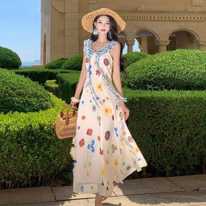 High-End Women's Dopamine Summer Beach Dress - 2026 Autumn New Arrival Long Skirt