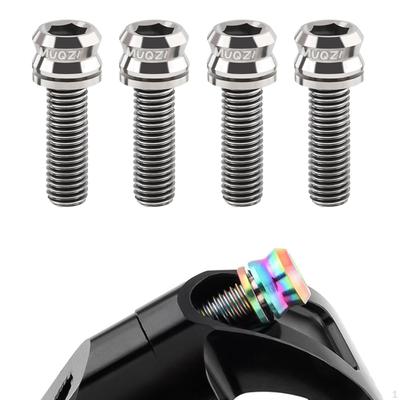 4 Pieces Bike Handlebar Stem Titanium Screws,M6 Adjustment Screws,Bicycle Screws,for