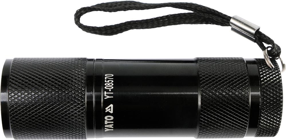 ALUMINUM FLASHLIGHT, 9 LEDS, BLACK - YT-08570