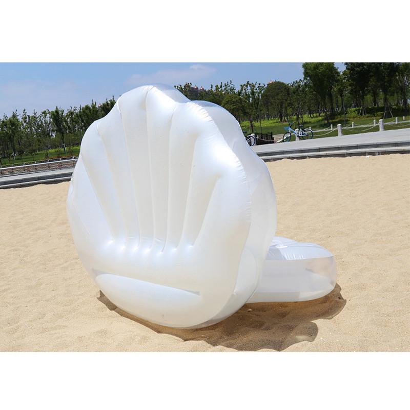 Stylish White Pearl Seashell Water Float Bed For Adults Pvc Material