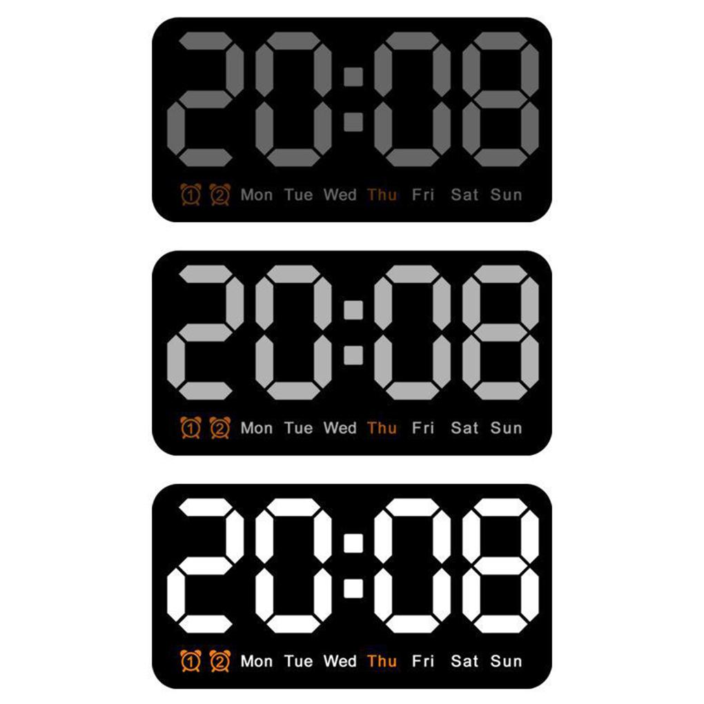Desktop Clock With LED Numbers And Dual Alarm For Office 7. Display Time