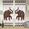 2 Pcs Mandala Elephant Curtains Ethnic Pattern Living Room Bedroom Sun Shade Decorative Curtains Bohemian Style Curtains