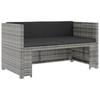 5 Piece Garden Lounge Set with Cushions Poly Rattan Grey