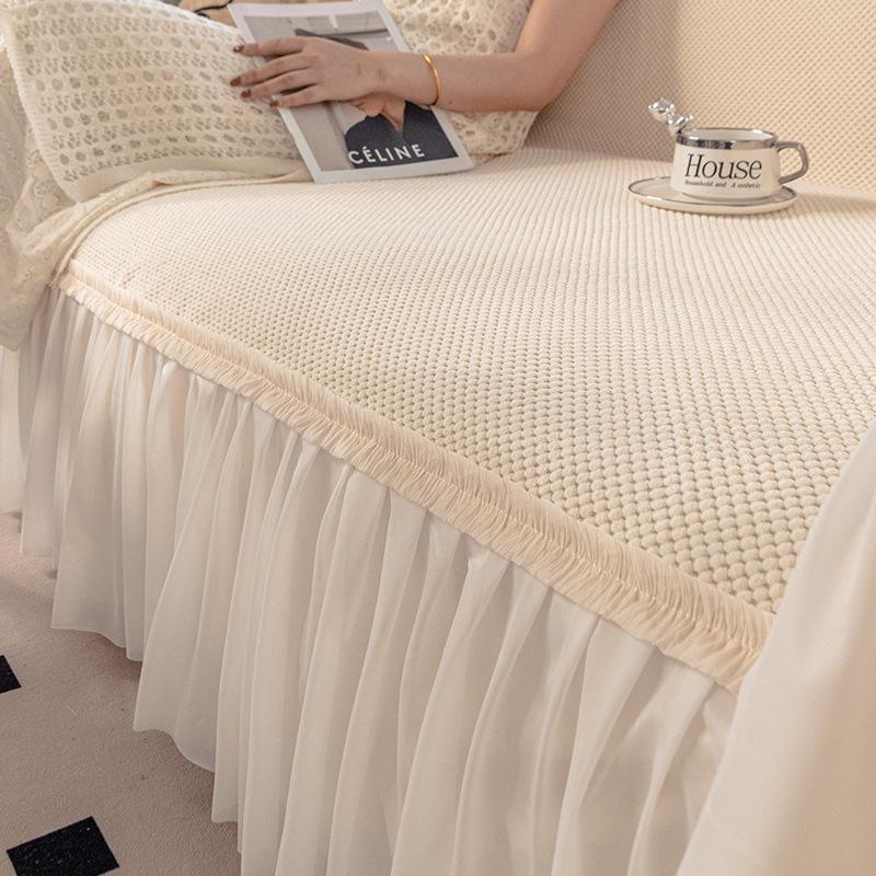 Cream Sofa Cover Blanket Universal Sofa Throw Cushion Protector Soft Durable Fabric Perfect For All Seasons