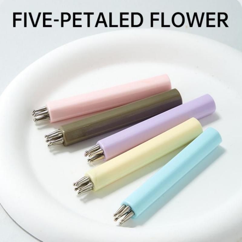 Diy Nail Art 5-Petal Dotting Tool Flower Creator 1.5Mm Fine Tip Rhinestone Pickers Manicure Nail Art Painting Tools Brushes