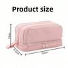 Double-layer Double-window Pencil Bag, Solid Color, Simple Multi-function, Large-capacity Storage Bag, Dirt-resistant Stationery Storage Bag