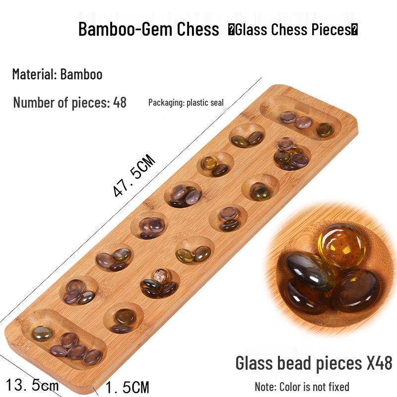 Kids' Gem African Chess Puzzle: Wooden Beads Sorting & Planting Checker Game