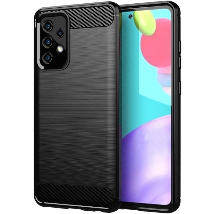 Pouzdro pro Samsung Galaxy A52 4G-5G A52s 5G Silikonové Karbonové Vlákno Nárazuvzdorná Ochrana Černé