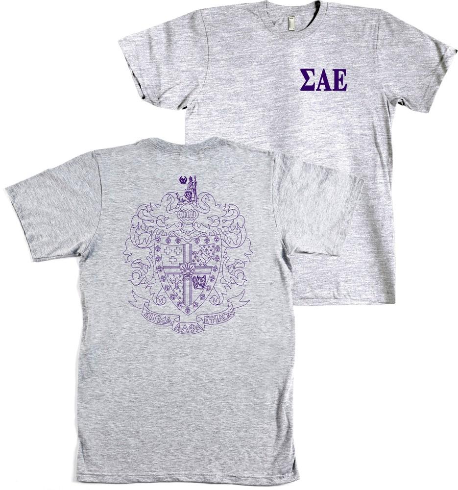 

Sigma Alpha Epsilon Fraternity Bella + Canvas Shirt SAE Coat of Arms - NEW Unisex T-Shirt S