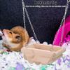 Wooden Small Pet Swing Hanging Boat Toy with Chain for Hamster Hang On the Cage Top