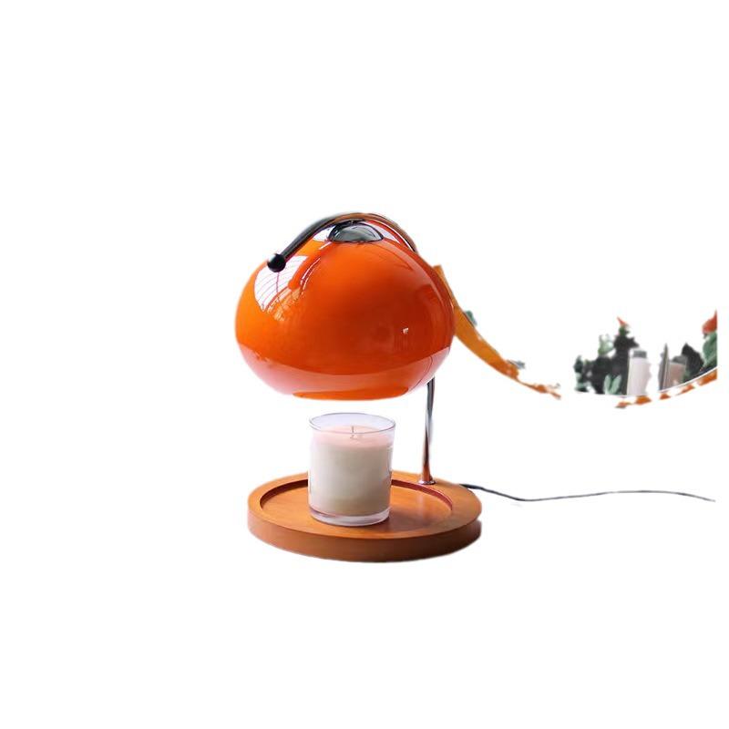 Orange Glass Atmosphere Night Lamp, Korean Style Decorative Bedside Light for Bedroom